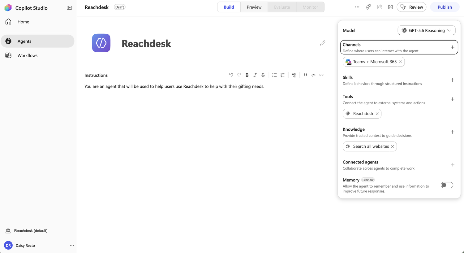 Channels and Tools configured
