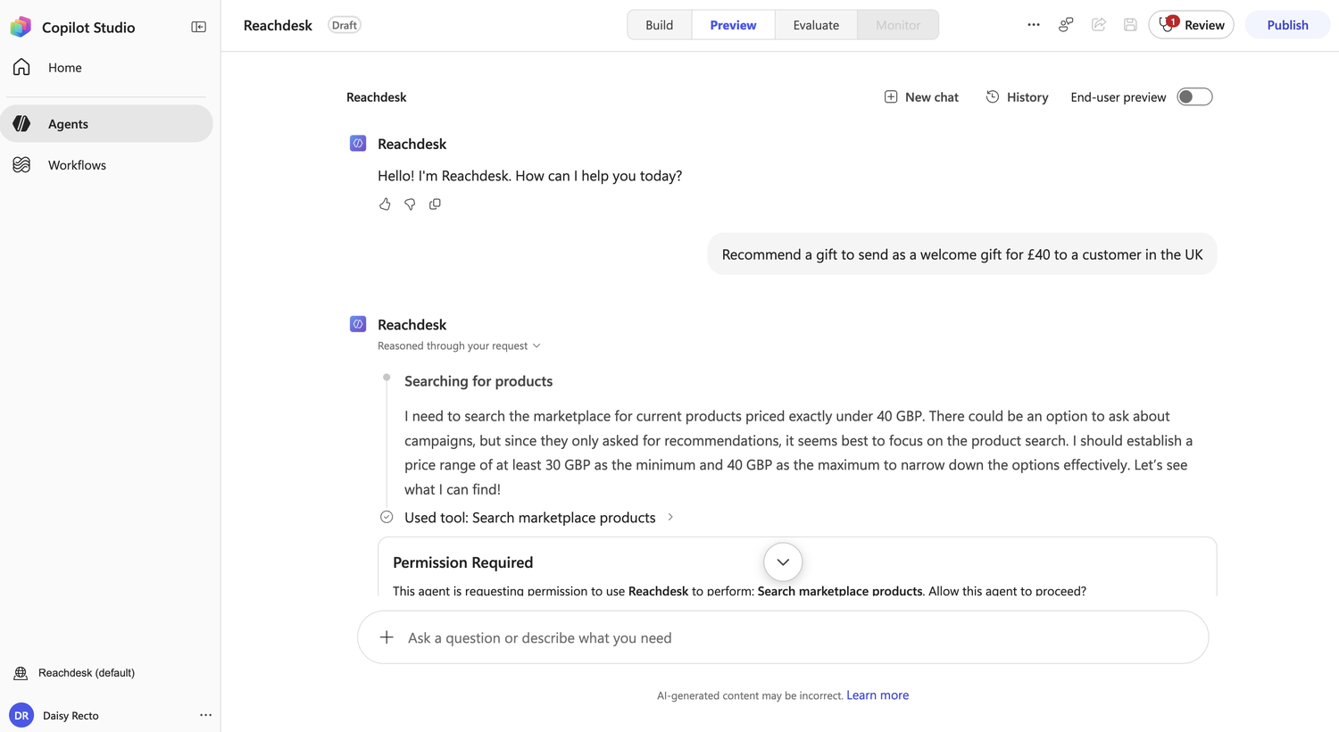 Preview, permission required for Search marketplace products