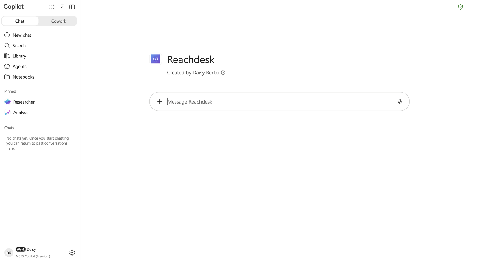 Reachdesk agent in Microsoft 365 Copilot